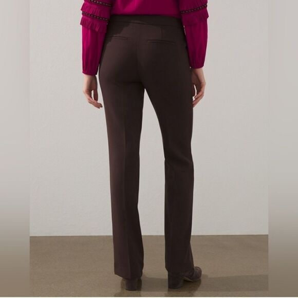 NWT Chico's Flex Waist Modern Tailored Full Length Pants Basic Brown Size 12 R - Picture 3 of 13